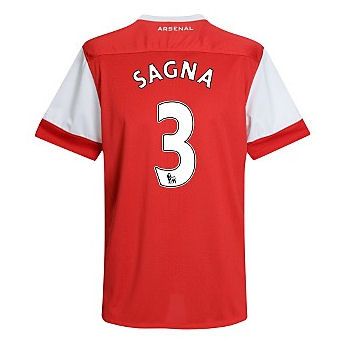 2010-11 Arsenal Nike Short Sleeve Home Shirt (Sagna 3) - Kids