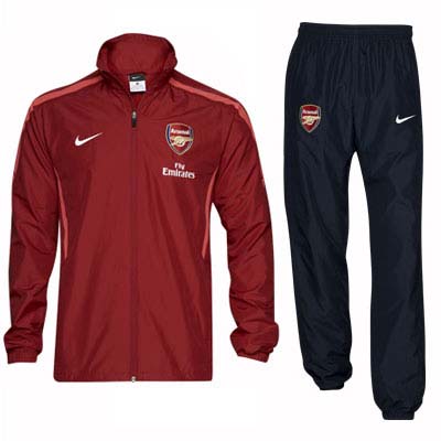 2010-11 Arsenal Nike Woven Tracksuit (Wine)