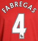 2010-11 Arsenal Cesc Fabregas Home Shirt Printing